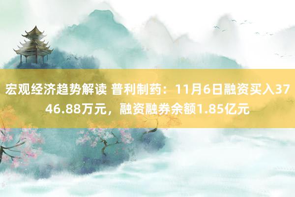 宏观经济趋势解读 普利制药：11月6日融资买入3746.88万元，融资融券余额1.85亿元