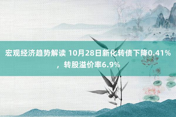 宏观经济趋势解读 10月28日新化转债下降0.41%，转股溢价率6.9%