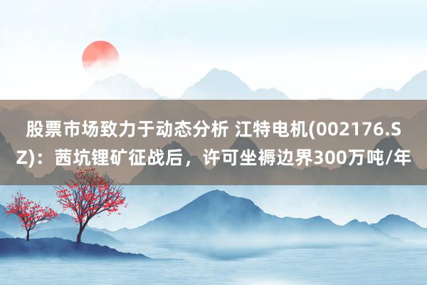 股票市场致力于动态分析 江特电机(002176.SZ)：茜坑锂矿征战后，许可坐褥边界300万吨/年