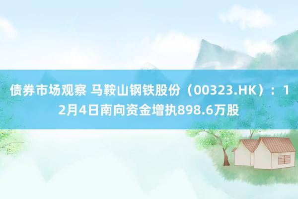 债券市场观察 马鞍山钢铁股份（00323.HK）：12月4日南向资金增执898.6万股