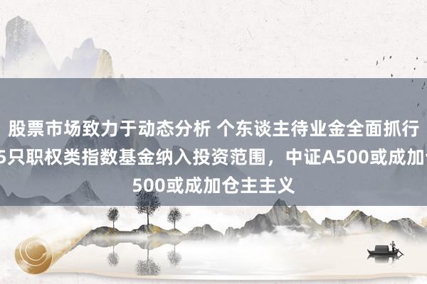 股票市场致力于动态分析 个东谈主待业金全面抓行，首批85只职权类指数基金纳入投资范围，中证A500或成加仓主主义