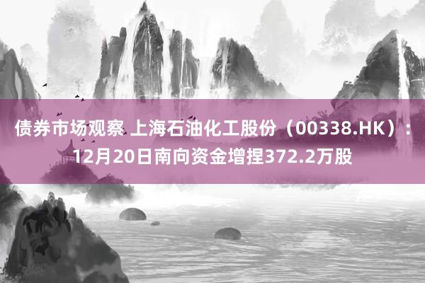 债券市场观察 上海石油化工股份（00338.HK）：12月20日南向资金增捏372.2万股