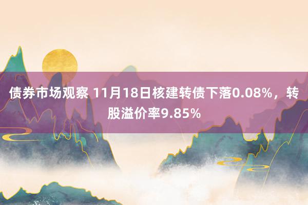 债券市场观察 11月18日核建转债下落0.08%，转股溢价率9.85%