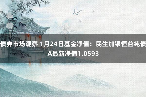 债券市场观察 1月24日基金净值：民生加银恒益纯债A最新净值1.0593