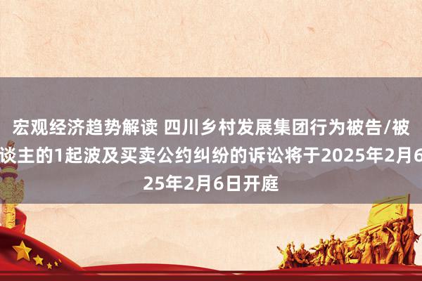 宏观经济趋势解读 四川乡村发展集团行为被告/被上诉东谈主的1起波及买卖公约纠纷的诉讼将于2025年2月6日开庭