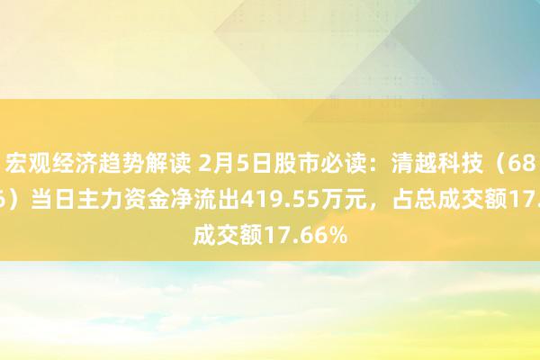 宏观经济趋势解读 2月5日股市必读：清越科技（688496）当日主力资金净流出419.55万元，占总成交额17.66%