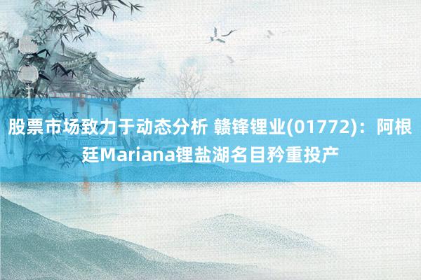 股票市场致力于动态分析 赣锋锂业(01772)：阿根廷Mariana锂盐湖名目矜重投产