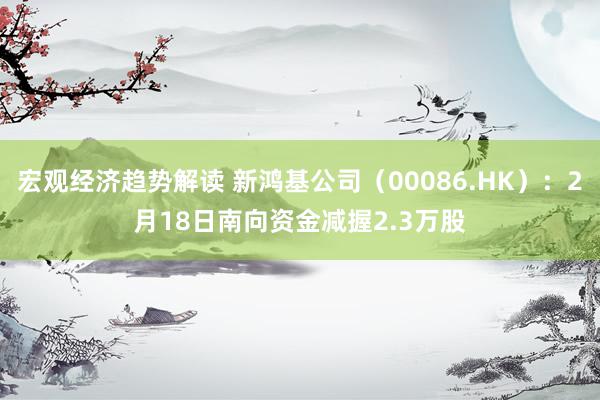 宏观经济趋势解读 新鸿基公司（00086.HK）：2月18日南向资金减握2.3万股