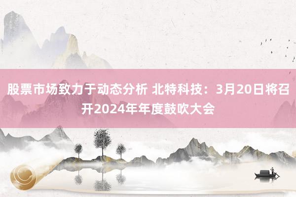 股票市场致力于动态分析 北特科技：3月20日将召开2024年年度鼓吹大会