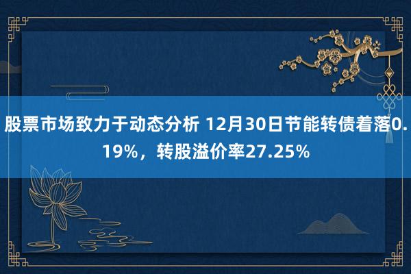 股票市场致力于动态分析 12月30日节能转债着落0.19%，转股溢价率27.25%