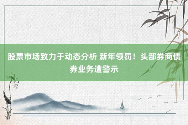 股票市场致力于动态分析 新年领罚！头部券商债券业务遭警示